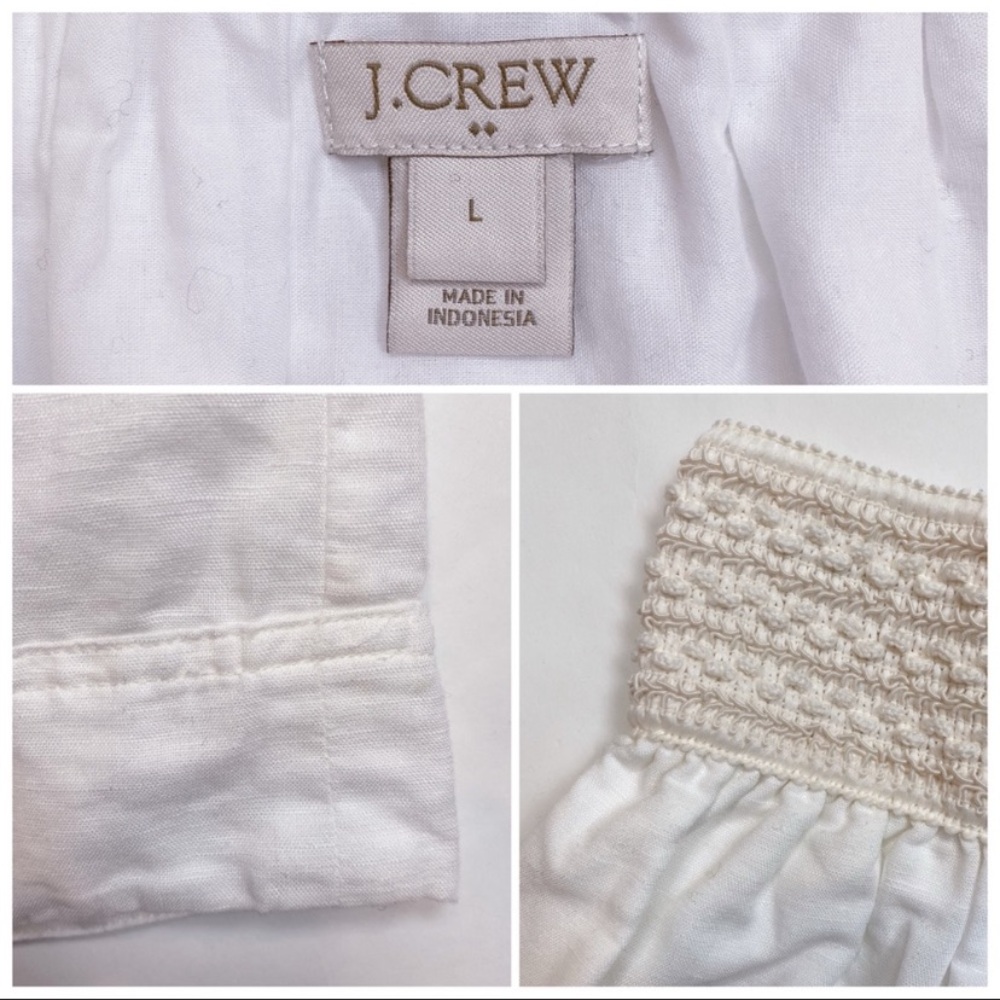 $89 J. Crew linen blend pull on mini skirt L - Picture 7 of 7